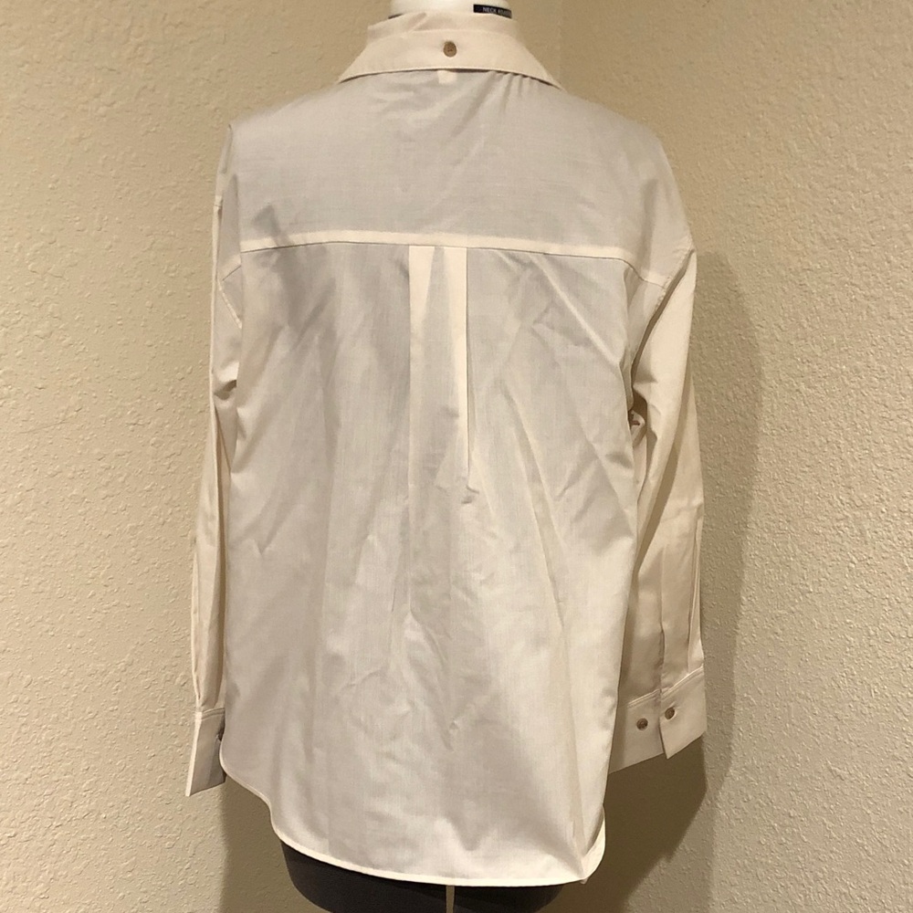 Elegant Cream Bow Tie Blouse - Picture 10 of 16